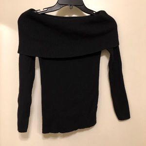 Worthington Off the Shoulder Black Sweater